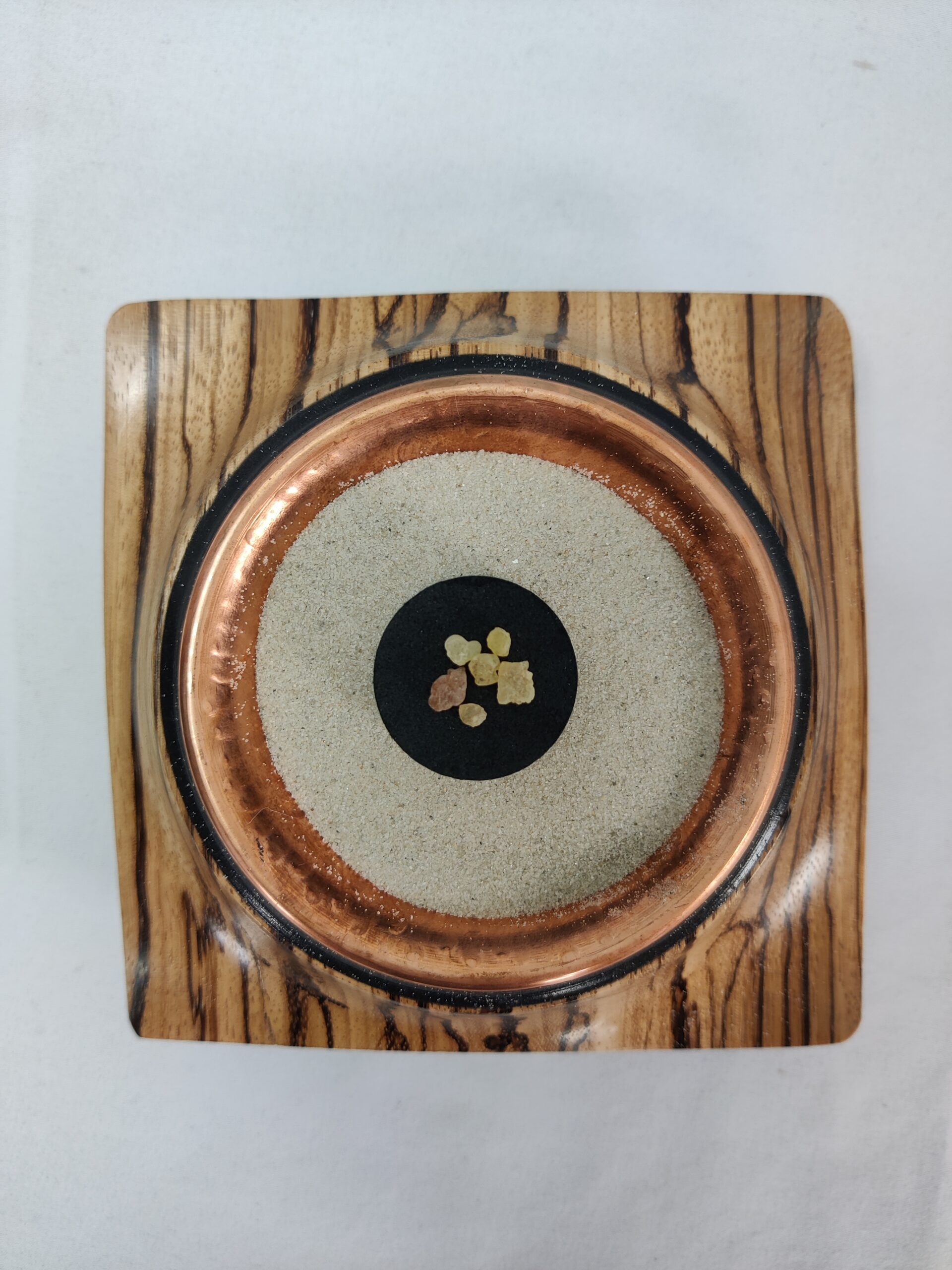 Räucherschale aus Zebrano mit Kupferschale – Bild 5