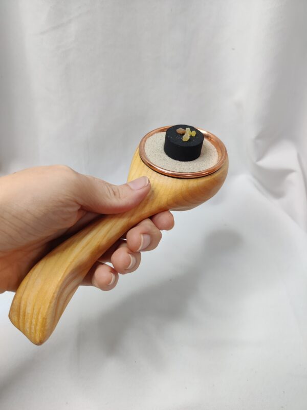 Räucherschale aus Eschenholz mit Kupferschale 7