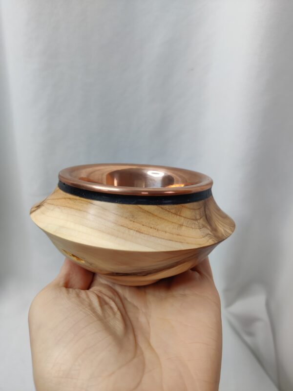 Räucherschale aus Eibenholz mit Kupferschale 1 – Bild 5