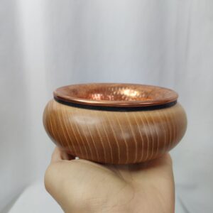 Räucherschale aus Eschenholz mit Kupferschale 5