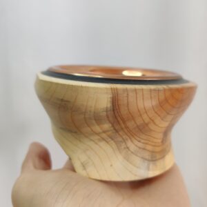 Räucherschale aus Eibenholz mit Kupferschale 2