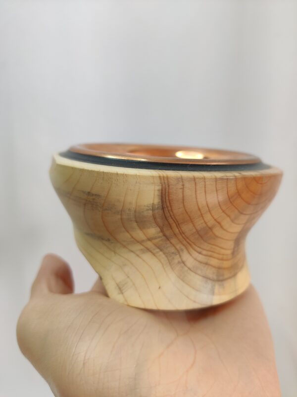 Räucherschale aus Eibenholz mit Kupferschale 2