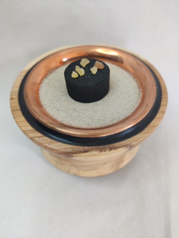Räucherschale aus Eibenholz mit Kupferschale 2 – Bild 5