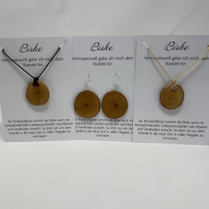 Birke Ketten und Ohrringe