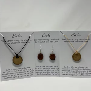 Eiche Ketten und Ohrringe