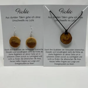 Fichte Ketten und Ohrringe