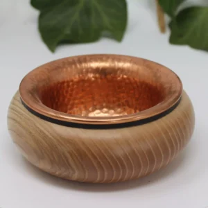 Räucherschale aus Eschenholz mit Kupferschale 5