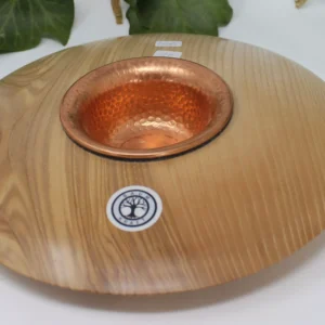 Räucherschale aus Eschenholz mit Kupferschale