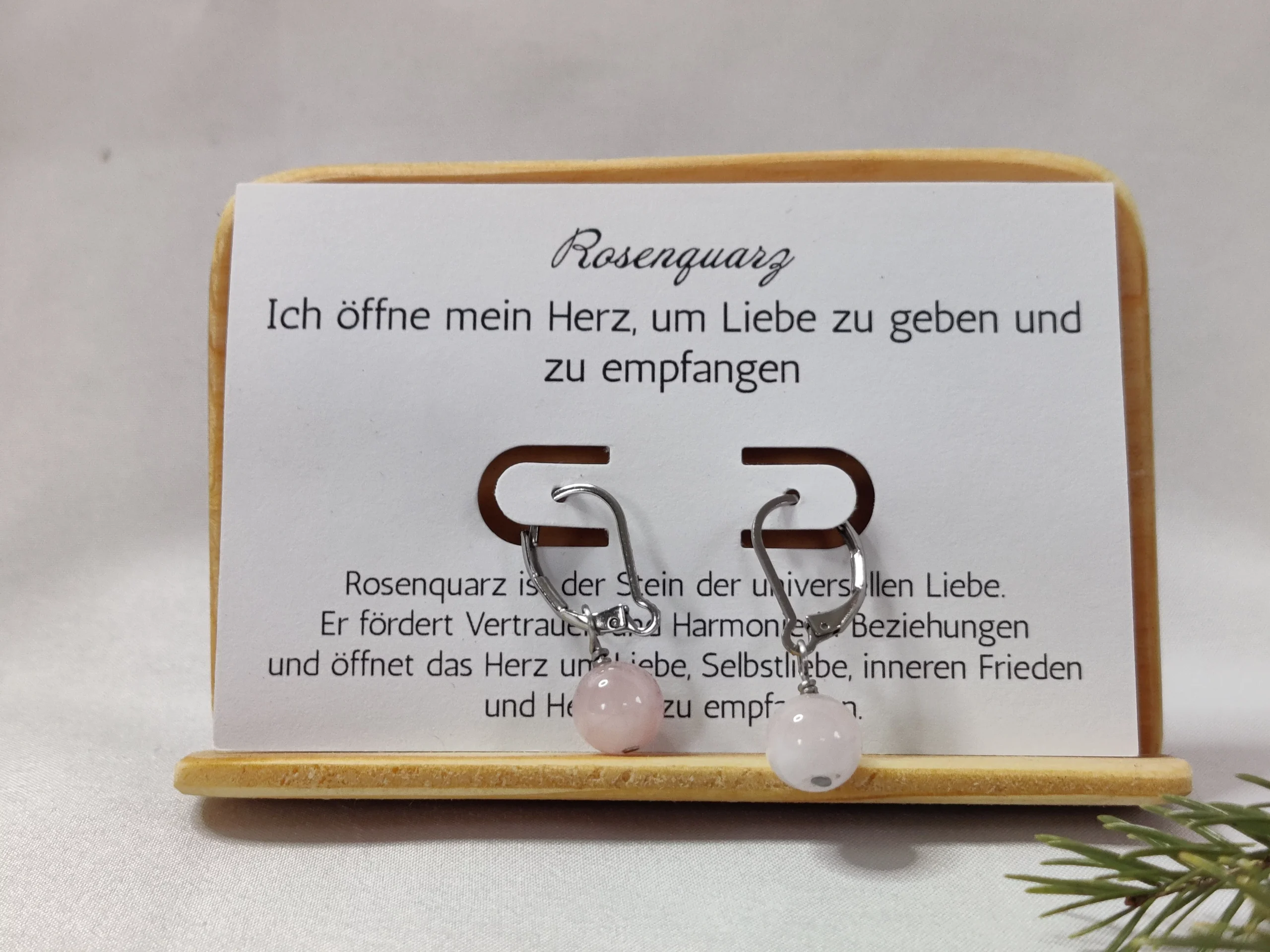 Rosenquarz Ohrringe silber