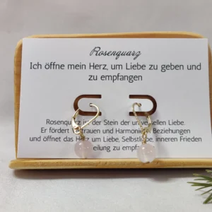 Rosenquarz Ohrringe gold