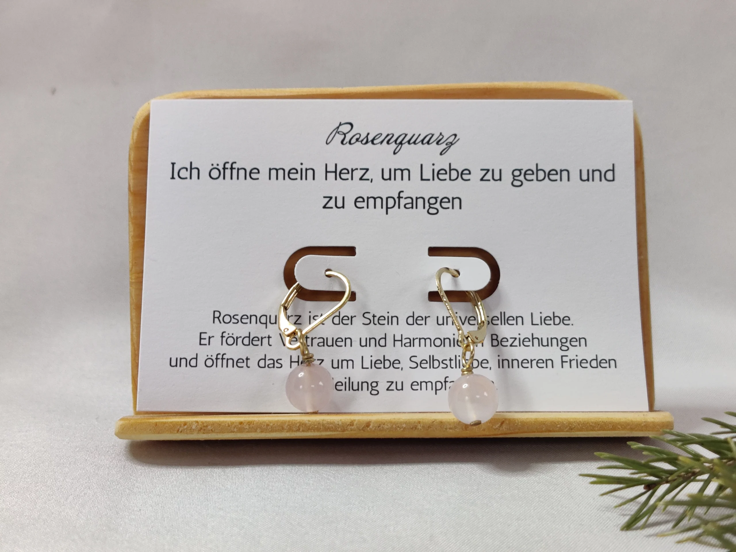 Rosenquarz Ohrringe gold